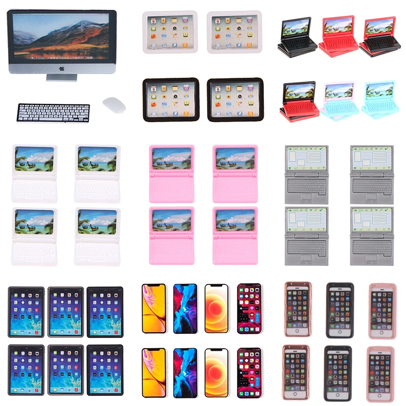 1/12 миниатюрный кукольный домик Mini iPad компьютерный набор телефон ролевая игра