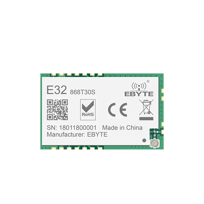 E32-868T30S SX1276 Module UART RF LoRa 868MHz 30dBm 8km Module Wireless Transceiver Transmitter Receiver Antenna IPX SMD
E32-868T30S SX1276 Module UART RF LoRa 868MHz 30dBm 8km Module Wireless Transceiver Transmitter Receiver Antenna IPX SMD