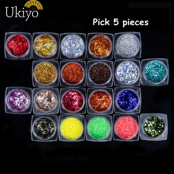 Ukiyo 5 Box/set Nail Glitter Powder Nail Art Decoration Powder Pigment DIY Flake Shining Sequin Chrome Nail Powder Paillette
Ukiyo 5 Box/set Nail Glitter Powder Nail Art Decoration Powder Pigment DIY Flake Shining Sequin Chrome Nail Powder Paillette