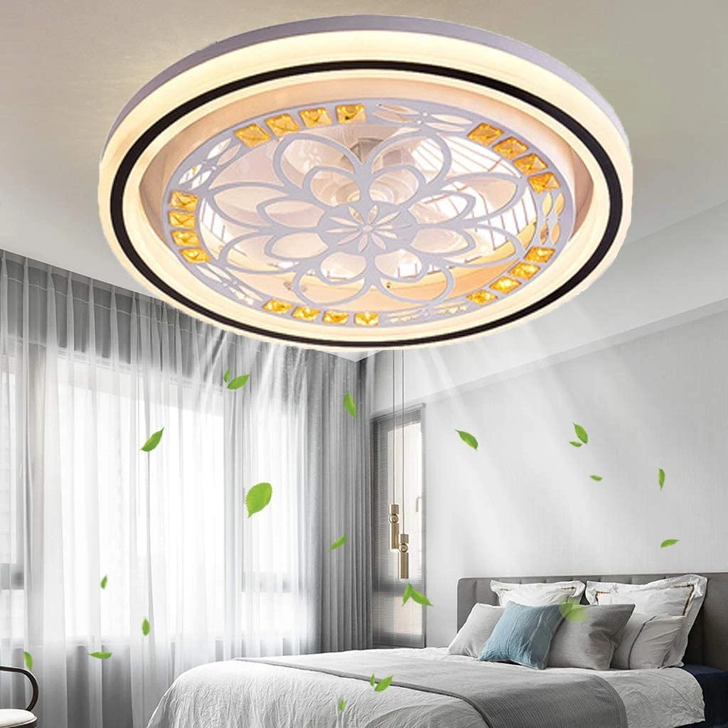 LED Silent Ceiling Fan Light with Lamp and Remote Control Dimmable Chandelier Invisible Fans Children's Room Bedroom Lighting LED Silent Ceiling Fan Light with Lamp and Remote Control Dimmable Chandelier Invisible Fans Children's Room Bedroom Lighting