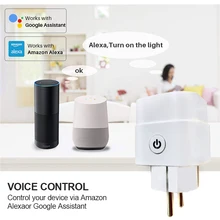 

Tuya 16A EU Smart Sockets WiFi Smart Plug Wireless Remote Timing Voice Control Monitor Power Works With Alexa Google Assistant