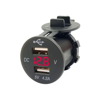 12V LED Dual USB 2 Port Car Phone Charger with DC Voltmeter Digital Socket Cigarette Lighter Splitter Auto Power Adapter -
12V LED Dual USB 2 Port Car Phone Charger with DC Voltmeter Digital Socket Cigarette Lighter Splitter Auto Power Adapter -