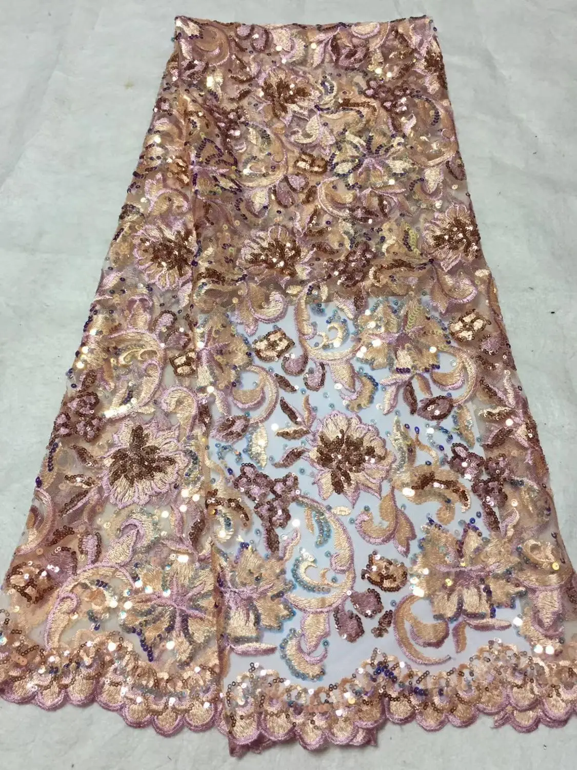 French Net Lace Fabric 2019 Latest African Guipure Lace Fabric With Embroidery Mesh Tulle Gold Cord Sequins Lace Fabric Peach
French Net Lace Fabric 2019 Latest African Guipure Lace Fabric With Embroidery Mesh Tulle Gold Cord Sequins Lace Fabric Peach