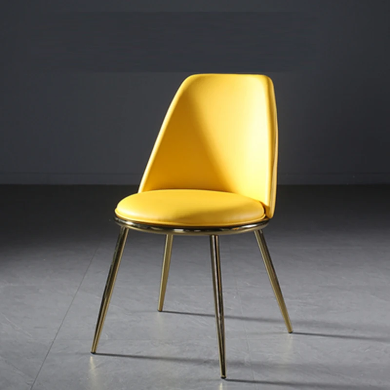 

Современные обеденные стулья, скандинавский легкий роскошный стул, простая мебель для дома, стулья для ресторана, спинка, железный художественный сетчатый красный кожаный стул