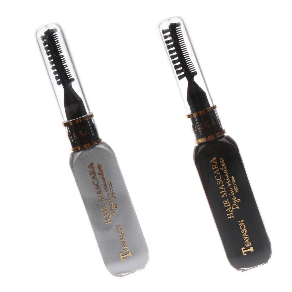 2 Bottles Professional Hair Dye Temporary Hair Color Stick Non-toxic Salon Diy Hair Dyeing Mascara (Black+Gray) 2 Bottles Professional Hair Dye Temporary Hair Color Stick Non-toxic Salon Diy Hair Dyeing Mascara (Black+Gray)