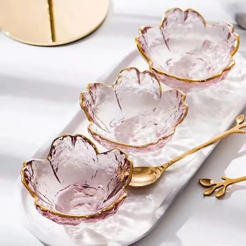 3PCS Glass Dish Nordic Style Gold Inlay Glass Sauce Bowl Mini Japanese Cherry Blossoms Seasoning Plate For Ice Cream Fruit Sala
3PCS Glass Dish Nordic Style Gold Inlay Glass Sauce Bowl Mini Japanese Cherry Blossoms Seasoning Plate For Ice Cream Fruit Sala