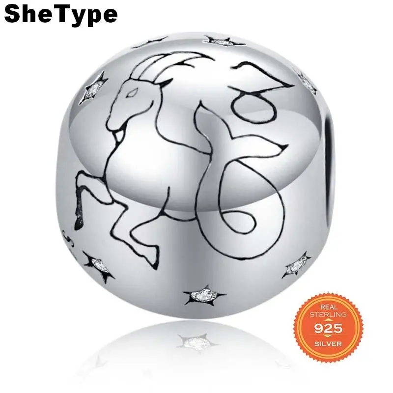 SheType 2.9g Water Sign Constellation Round Beads for Women Jewelry Making Capricorn Clear Star Charm 925 Solid Sterling Silver
SheType 2.9g Water Sign Constellation Round Beads for Women Jewelry Making Capricorn Clear Star Charm 925 Solid Sterling Silver