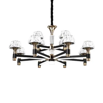Modern Crystal Led Chandeliers Lighting Black Gold Metal Living Room Led Pendant Chandelier Lights Bedroom Hanging Lamp Fixtures 
Modern Crystal Led Chandeliers Lighting Black Gold Metal Living Room Led Pendant Chandelier Lights Bedroom Hanging Lamp Fixtures