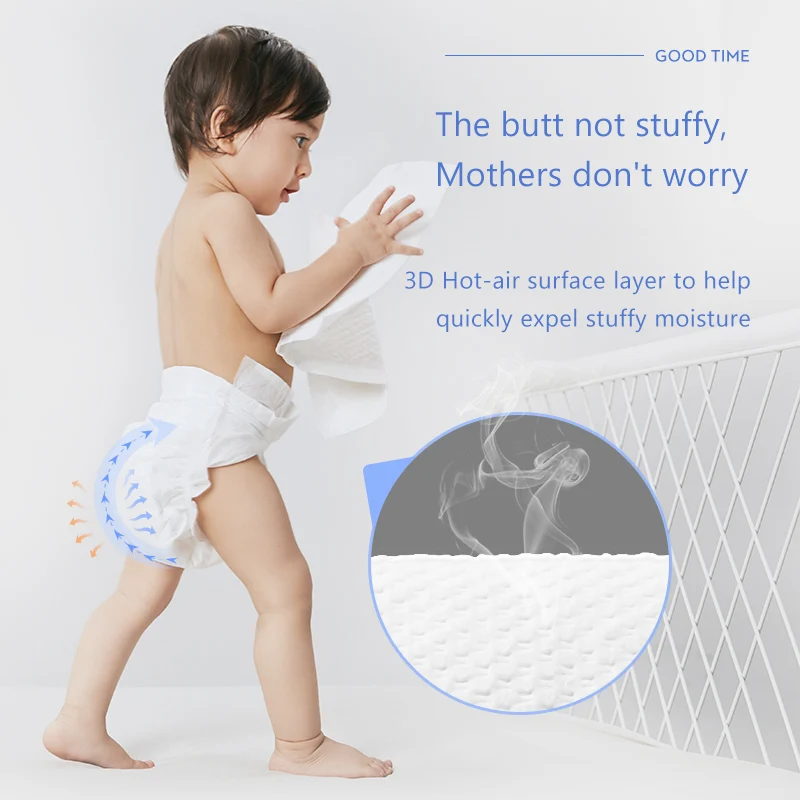Детские дышащие подгузники для новорожденных с индикатором влажности Deyo пробная