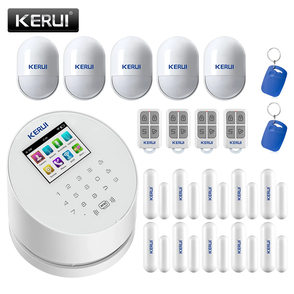 

KERUI W2 Alarm System WIFI GSM PSTN Home Security Motion Detector Door Sensor Bular Alarm System For Home Security Protection