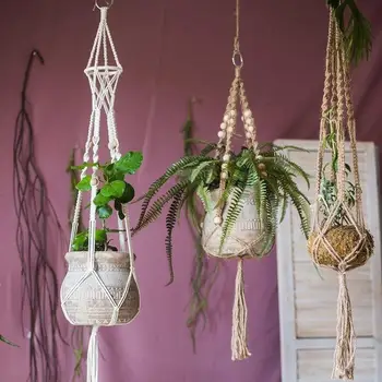 1Pc Hanging Pot Rope Hemp Macrame Plant Flower Pot Hanging Holder Basket Hanger Home Vertical Garden Balcony Decoration
1Pc Hanging Pot Rope Hemp Macrame Plant Flower Pot Hanging Holder Basket Hanger Home Vertical Garden Balcony Decoration
