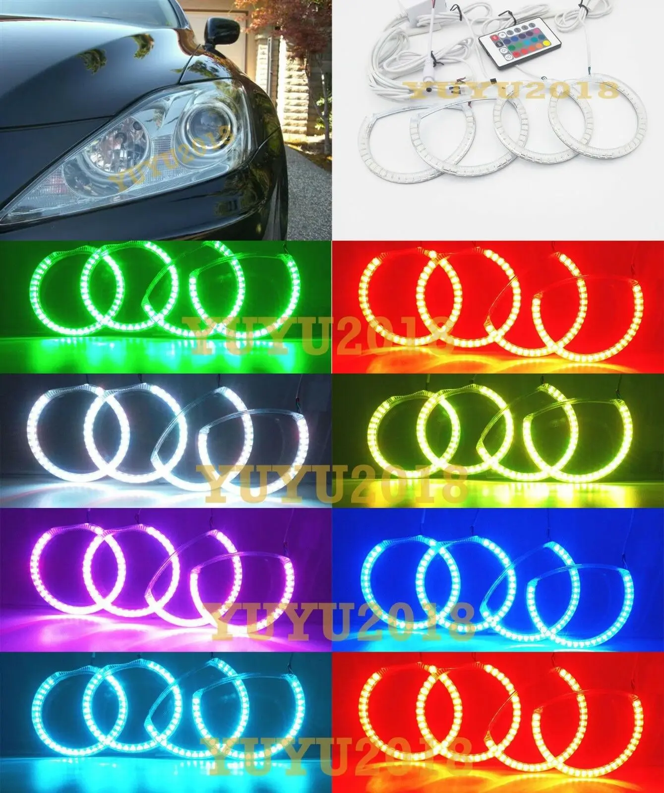 RGB кольца с ореолом подходят для Lexus is 220 250 is350 IS F 2006 2013 светодиодный льная фара