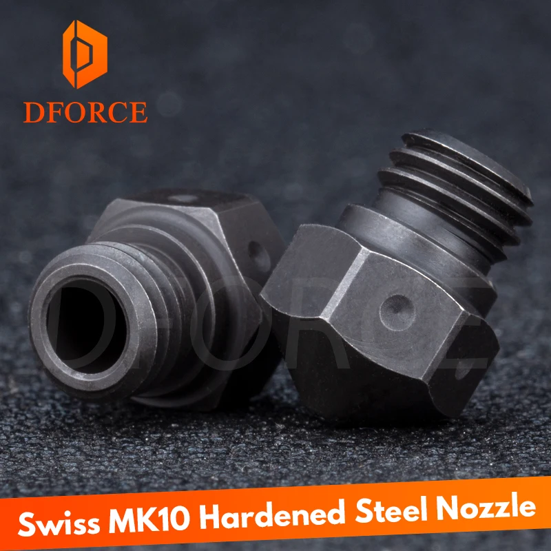 DFORCE Swiss MK10 Hardened steel Nozzle PTFE for Micro Swiss Hotend M7 Thread Wanhao FlashForge Qidi Tech Dremel
DFORCE Swiss MK10 Hardened steel Nozzle PTFE for Micro Swiss Hotend M7 Thread Wanhao FlashForge Qidi Tech Dremel
