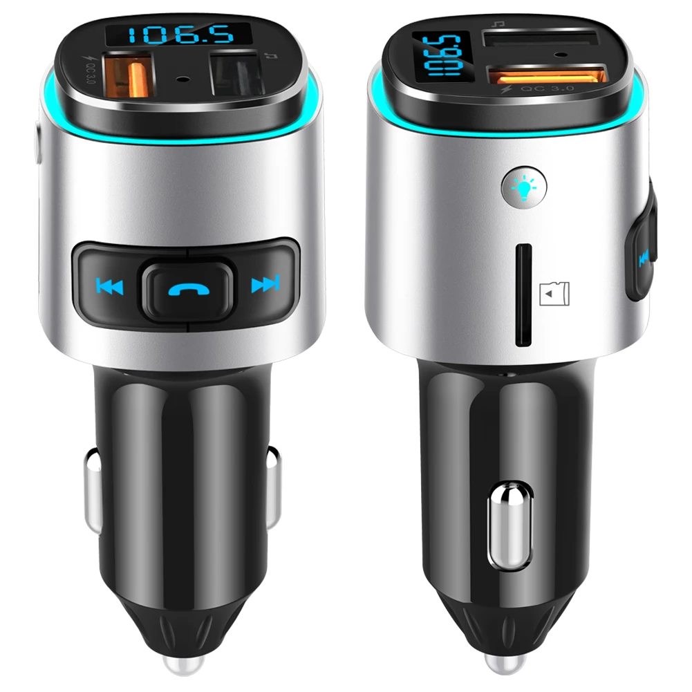 QC3.0 Car Charger Bluetooth FM Transmitter Handsfree LED Car Audio MP3 Player Fast Dual USB Car Phone Charger With TF
QC3.0 Car Charger Bluetooth FM Transmitter Handsfree LED Car Audio MP3 Player Fast Dual USB Car Phone Charger With TF