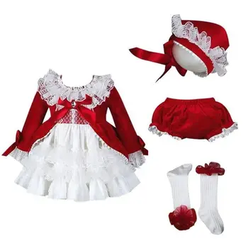 4PCS Spain Dress Girls Royal Costumes Kids Princess Wedding Birthday Dresses Party Lace Robe Fille Baby Girl Christmas Clothing
4PCS Spain Dress Girls Royal Costumes Kids Princess Wedding Birthday Dresses Party Lace Robe Fille Baby Girl Christmas Clothing