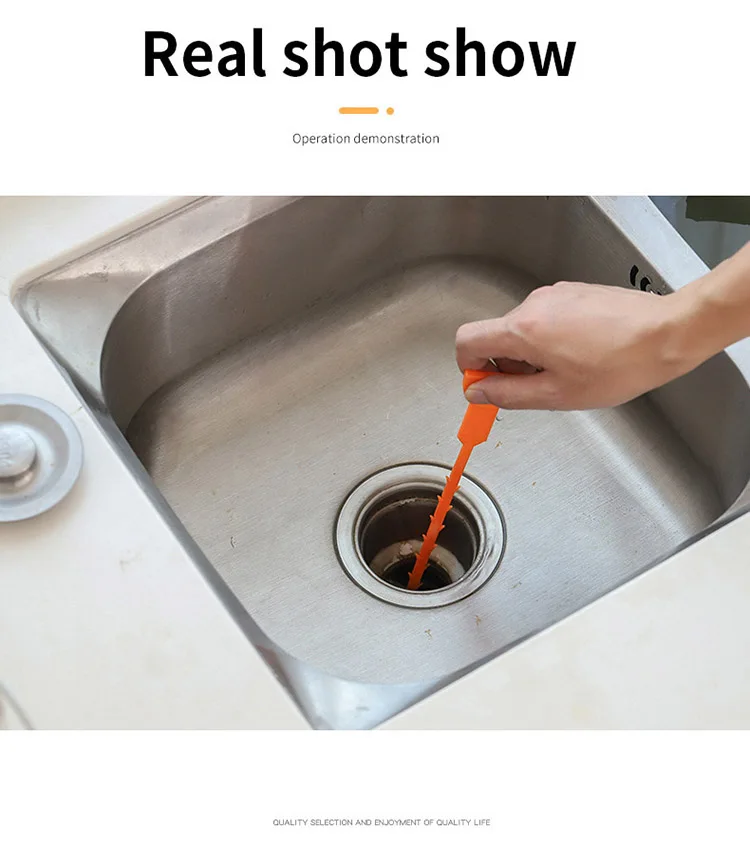 Fregadero de la cocina baño pelo limpiador gancho cepillo de pelo largo