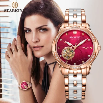 NEW STARKING Design Mechanical Women Watch Ceramic Starp Gold Steel Case Vogue Skeleton Wristwatches Waterproof 50M reloj mujer
NEW STARKING Design Mechanical Women Watch Ceramic Starp Gold Steel Case Vogue Skeleton Wristwatches Waterproof 50M reloj mujer