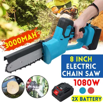 8 Inch Cordless Electric Chain Saw Brushless Motor Rechargeable Chainsaw Woodwork Power Tool with Blade 2X 3000MaH Battery
8 Inch Cordless Electric Chain Saw Brushless Motor Rechargeable Chainsaw Woodwork Power Tool with Blade 2X 3000MaH Battery