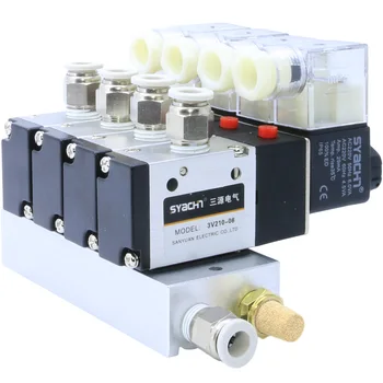 Multi 2 ~ 16 Row 3V210-08 Electromagnetic Solenoid Valve Block With Muffler Fitting Base Manifold DC 24v AC 220v 3 port
Multi 2 ~ 16 Row 3V210-08 Electromagnetic Solenoid Valve Block With Muffler Fitting Base Manifold DC 24v AC 220v 3 port