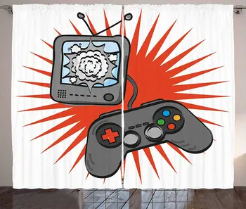 Games Curtains Kids Video Games Themed Design in Retro Style Gamepad Console Entertainment Living Room Bedroom Window Drapes
Games Curtains Kids Video Games Themed Design in Retro Style Gamepad Console Entertainment Living Room Bedroom Window Drapes