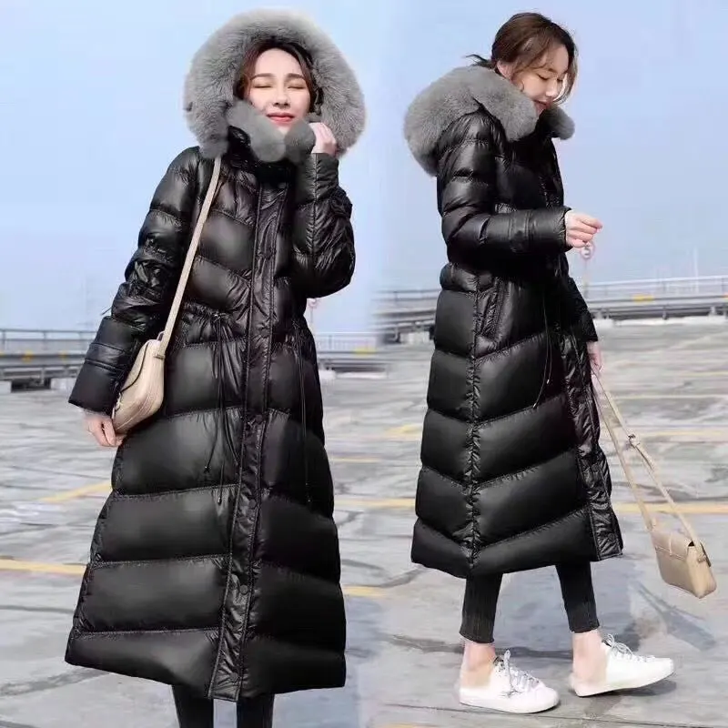 Real Fur Collar Winter Down Coat Women 2019 New Korean Waist Slim Thicken Duck Down Jacket Female Hooded Warm Long Jacket 155 
Real Fur Collar Winter Down Coat Women 2019 New Korean Waist Slim Thicken Duck Down Jacket Female Hooded Warm Long Jacket 155