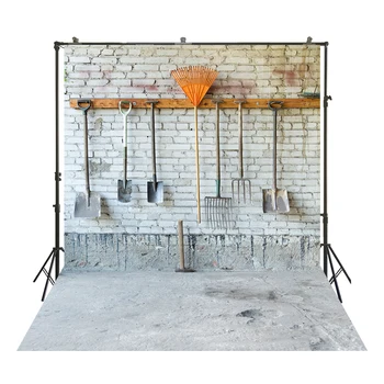 HUAYI brick wall with farm tools photo photography portrait background photography studio photo backdrop W-3728 
HUAYI brick wall with farm tools photo photography portrait background photography studio photo backdrop W-3728