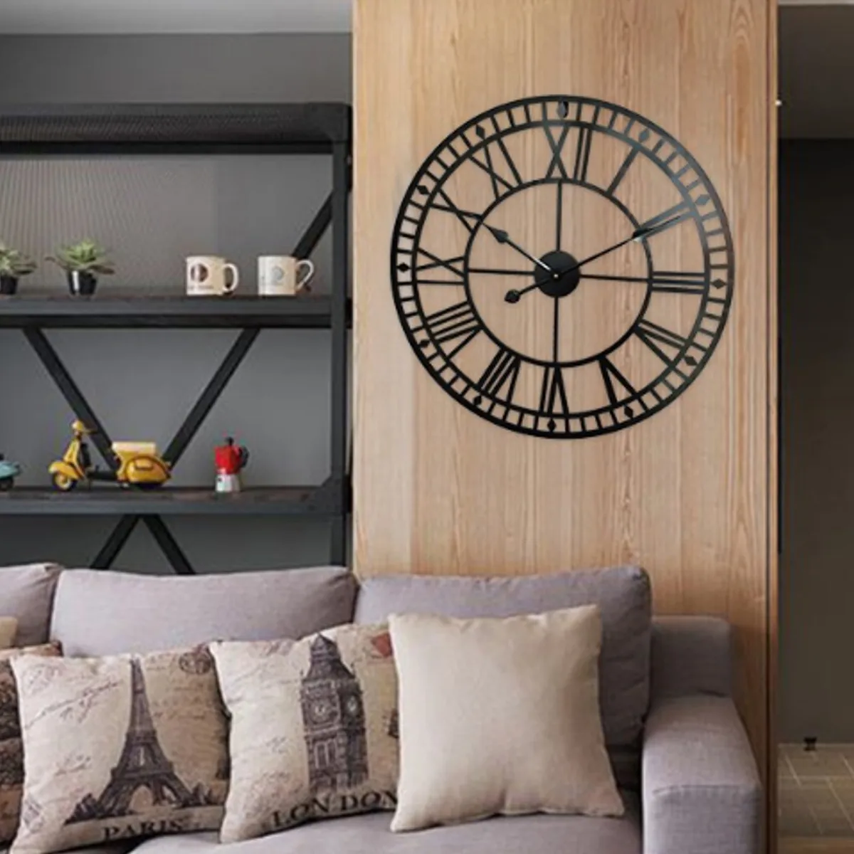New 80cm Extra Large Modern 3D Large Retro Black Iron Art Hollow Wall Clock Roman Numerals Home Decor
New 80cm Extra Large Modern 3D Large Retro Black Iron Art Hollow Wall Clock Roman Numerals Home Decor