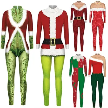 New Sexy Femme Bodysuit Chritmas Santa Claus Cosplay 3D Printed Playsuit Overalls Tights Fitness Women Female Jumpsuits
New Sexy Femme Bodysuit Chritmas Santa Claus Cosplay 3D Printed Playsuit Overalls Tights Fitness Women Female Jumpsuits