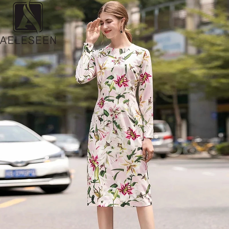 AELESEEN 2019 New Fashion Lily Series Office Lady Dresses Women Fairy Pink Sweet Floral Printed Slim Fit A-Line Midi Dress 
AELESEEN 2019 New Fashion Lily Series Office Lady Dresses Women Fairy Pink Sweet Floral Printed Slim Fit A-Line Midi Dress