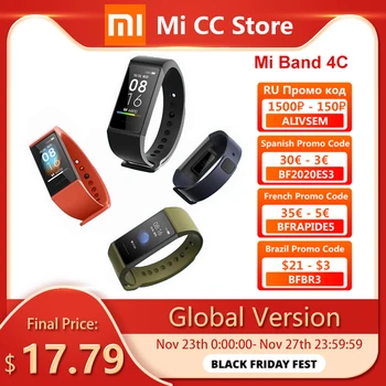 Xiaomi Mi Band 4 C 4C Fitness Tracker 1.08" Color Screen Smart Wristband BT5.0 USB Charging Bracelet Redmi Band Global Version
Xiaomi Mi Band 4 C 4C Fitness Tracker 1.08" Color Screen Smart Wristband BT5.0 USB Charging Bracelet Redmi Band Global Version