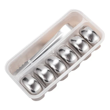 6Pcs Whiskey Stones Stainless Steel Ice-Cubes Reusable Whiskey Rocks Chilling Stones Wine Cooler with Tongs and Storage Box 
6Pcs Whiskey Stones Stainless Steel Ice-Cubes Reusable Whiskey Rocks Chilling Stones Wine Cooler with Tongs and Storage Box