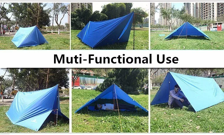 Description Picture 3 of item300x300cm Hammock Tarp Waterproof Lightweight Rain Tarp Shelter Shade Tent Tarp With Ropes Awnings for Camping Picnic Fishing