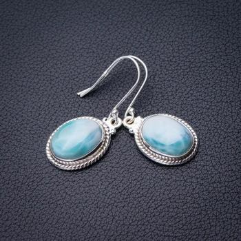 StarGems Natural Caribbean Larimar Handmade 925 Sterling Silver Earrings 1.5" D6648 
StarGems Natural Caribbean Larimar Handmade 925 Sterling Silver Earrings 1.5" D6648