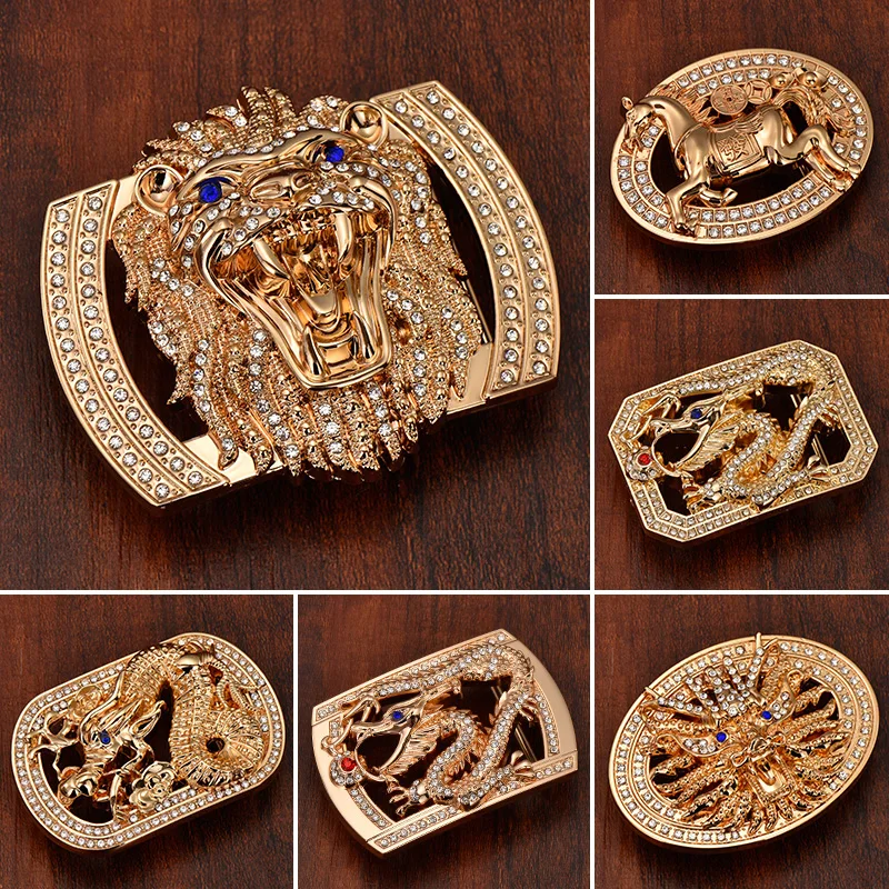 

High-End Belt Buckle Smooth Buckle New Men's And Women's Diamond-Encrusted Manufacturers Wholesale Direct Special Offer