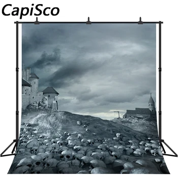 Capisco Halloween Backdrop castle Smoke Dark Clouds skull Horror Night Photography Background Decoration Photo Studio Props
Capisco Halloween Backdrop castle Smoke Dark Clouds skull Horror Night Photography Background Decoration Photo Studio Props