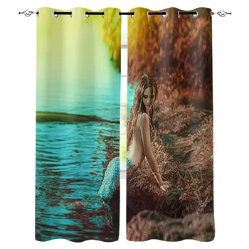 Mermaid Shore Window Curtains Living Room Kitchen Curtains for Bedroom Left and Right Biparting Open Curtains
Mermaid Shore Window Curtains Living Room Kitchen Curtains for Bedroom Left and Right Biparting Open Curtains