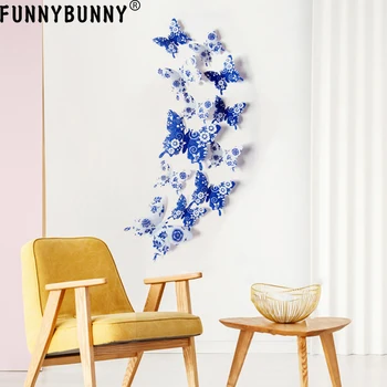 12Pcs Blue and White Porcelain 3D Blue and White Porcelain Butterflies Wall Stickers for Bedroom Refrigerator Background Decor
12Pcs Blue and White Porcelain 3D Blue and White Porcelain Butterflies Wall Stickers for Bedroom Refrigerator Background Decor