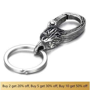 Stainless Steel Key Chains Eagle Head Spring Fastener Key Ring Unique Car Keychain Key Finder Men's Accessories 
Stainless Steel Key Chains Eagle Head Spring Fastener Key Ring Unique Car Keychain Key Finder Men's Accessories