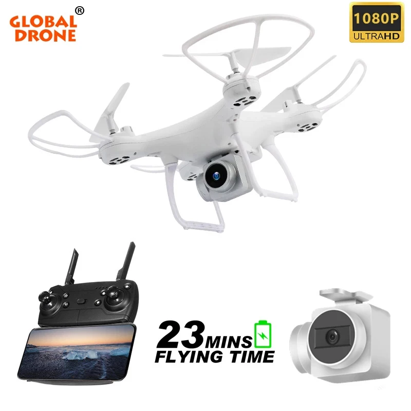 

Global Drone GW26 RC Helicopter FPV Quadcopter with Camera 1080P High Hold Long Time Fly Dron 20-23 mins Drones with Camera HD