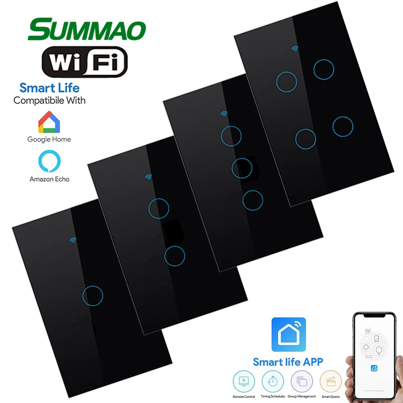 US Power Plug WiFi Smart LED Light Switch No Neutral Required Switches Glass Panel Wall Touch Switch for Hotel Bedroom
US Power Plug WiFi Smart LED Light Switch No Neutral Required Switches Glass Panel Wall Touch Switch for Hotel Bedroom