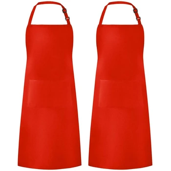 2 Pack Adjustable Bib Apron Resistant with 2 Pockets Cooking Kitchen Aprons for BBQ Drawing, Women Men Chef, Red
2 Pack Adjustable Bib Apron Resistant with 2 Pockets Cooking Kitchen Aprons for BBQ Drawing, Women Men Chef, Red