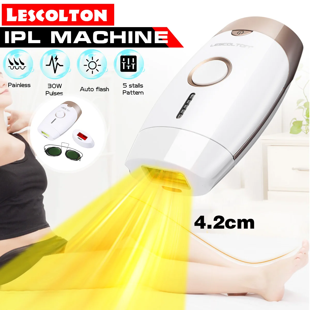 0.3 Million Flash Professional Permanent Epilator Laser Hair Removal Electric Photo Women Painless Threading Hair Remover Machin
0.3 Million Flash Professional Permanent Epilator Laser Hair Removal Electric Photo Women Painless Threading Hair Remover Machin