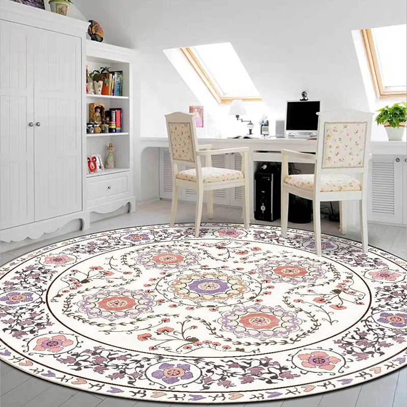 American Style Round Carpet for Living Room Modern Pastoral Floral Bed Room Area Rugs Anti Slip Dining Room Parlor Floor Mat
American Style Round Carpet for Living Room Modern Pastoral Floral Bed Room Area Rugs Anti Slip Dining Room Parlor Floor Mat