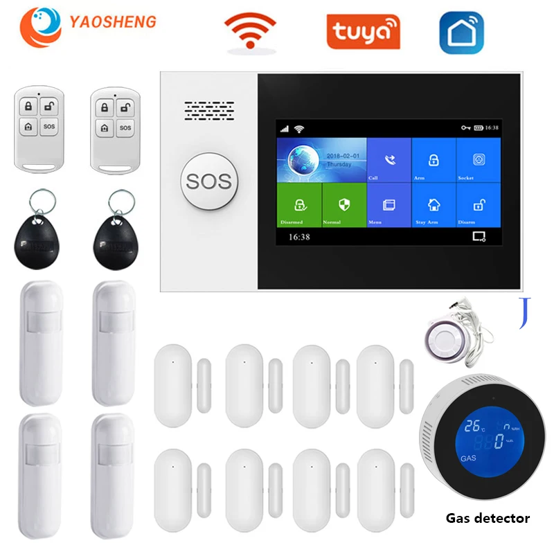 WIFI Tuya Security Alarm System Kit Smartlife App Control With Gas Detector Auto Dial Motion Detector Gsm Home Smart Alarm
WIFI Tuya Security Alarm System Kit Smartlife App Control With Gas Detector Auto Dial Motion Detector Gsm Home Smart Alarm