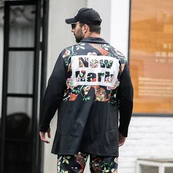 Fat cardigan men's jacket loose print medium long plus fat plus size personality cape
Fat cardigan men's jacket loose print medium long plus fat plus size personality cape