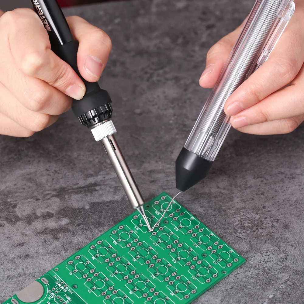 Hot Meterk 14 in 1 Soldering Iron Kit 60W Adjustable Temperature Welding Soldering Iron 5pcs Soldering Tips with Sponge Tool Box
Hot Meterk 14 in 1 Soldering Iron Kit 60W Adjustable Temperature Welding Soldering Iron 5pcs Soldering Tips with Sponge Tool Box
