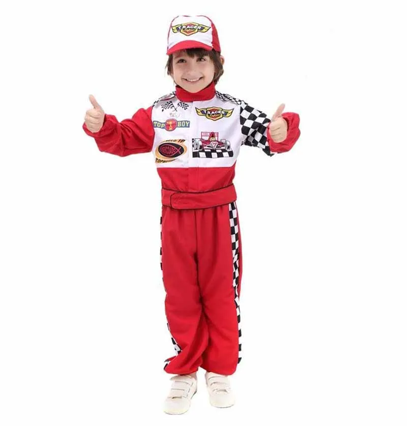 Детский костюм на Хэллоуин для мальчиков Racer костюмированной вечеринки Красный