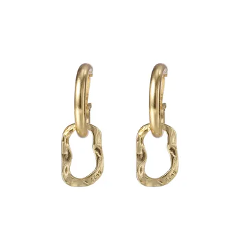 18k gold 100% real. Authentic 925 Sterling silver open Circle &Irregular Square Earrings Geometric Fine jEWELRY tle994 
18k gold 100% real. Authentic 925 Sterling silver open Circle &Irregular Square Earrings Geometric Fine jEWELRY tle994