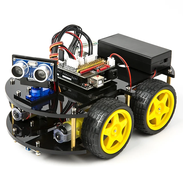 A2-Multi-function 4WD Robot Car Kits Ultrasonic Module UNO R3 MEGA328P Robot Car FOR ARDUINO KIT 
A2-Multi-function 4WD Robot Car Kits Ultrasonic Module UNO R3 MEGA328P Robot Car FOR ARDUINO KIT