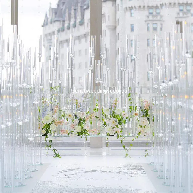 

Party Decor Aisle Road Lead Tall Wedding Crystal Centerpieces Flower Chandeliers Acrylic Flower Stand Table Centerpiece se2517